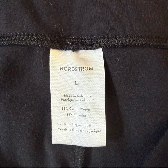 Nordstrom Black Cotton Blend Leggings With Pockets Size L - Picture 4 of 6